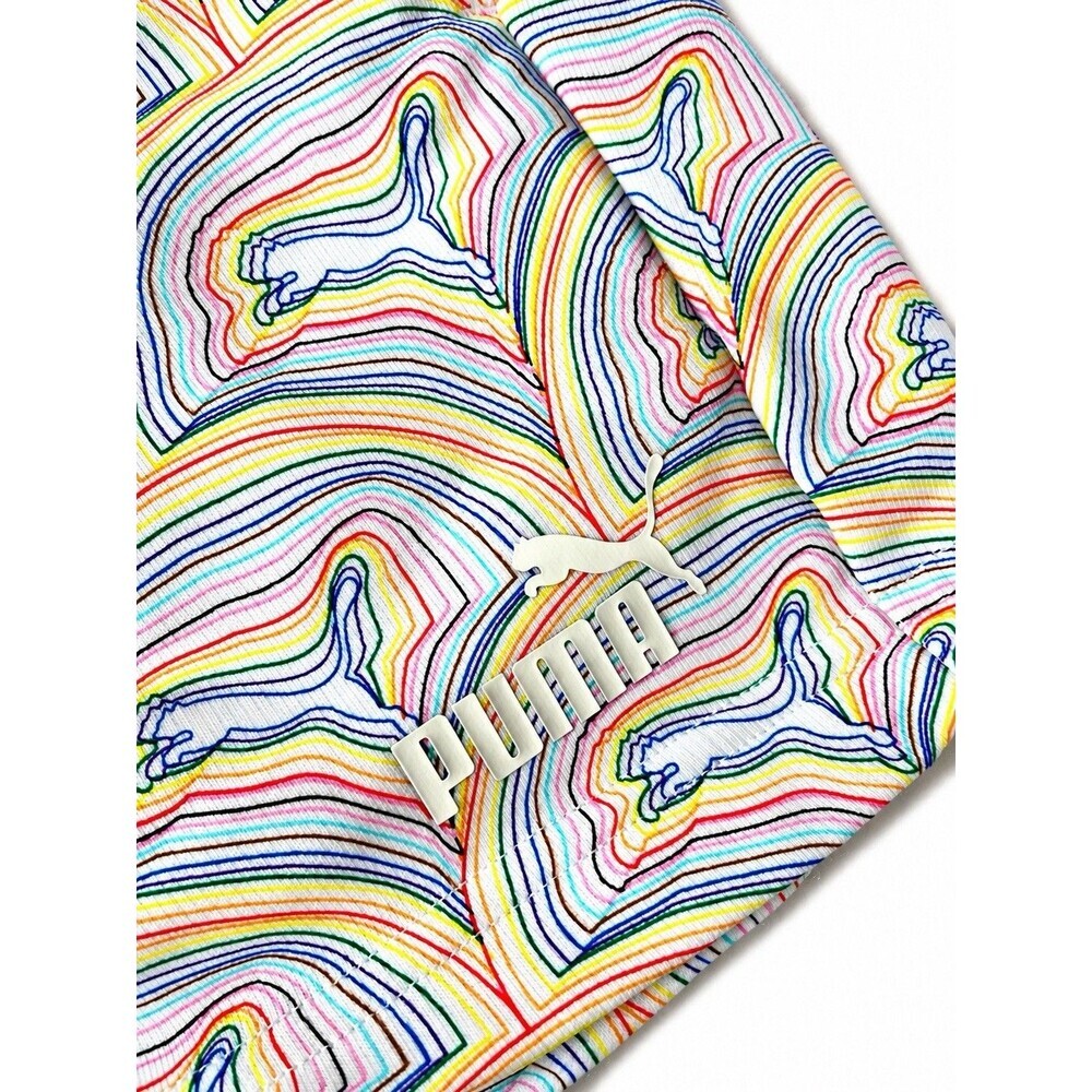 PUMA Pride Cat Print Shorts Mens Medium Womens Large Rainbow All Over Print AOP
